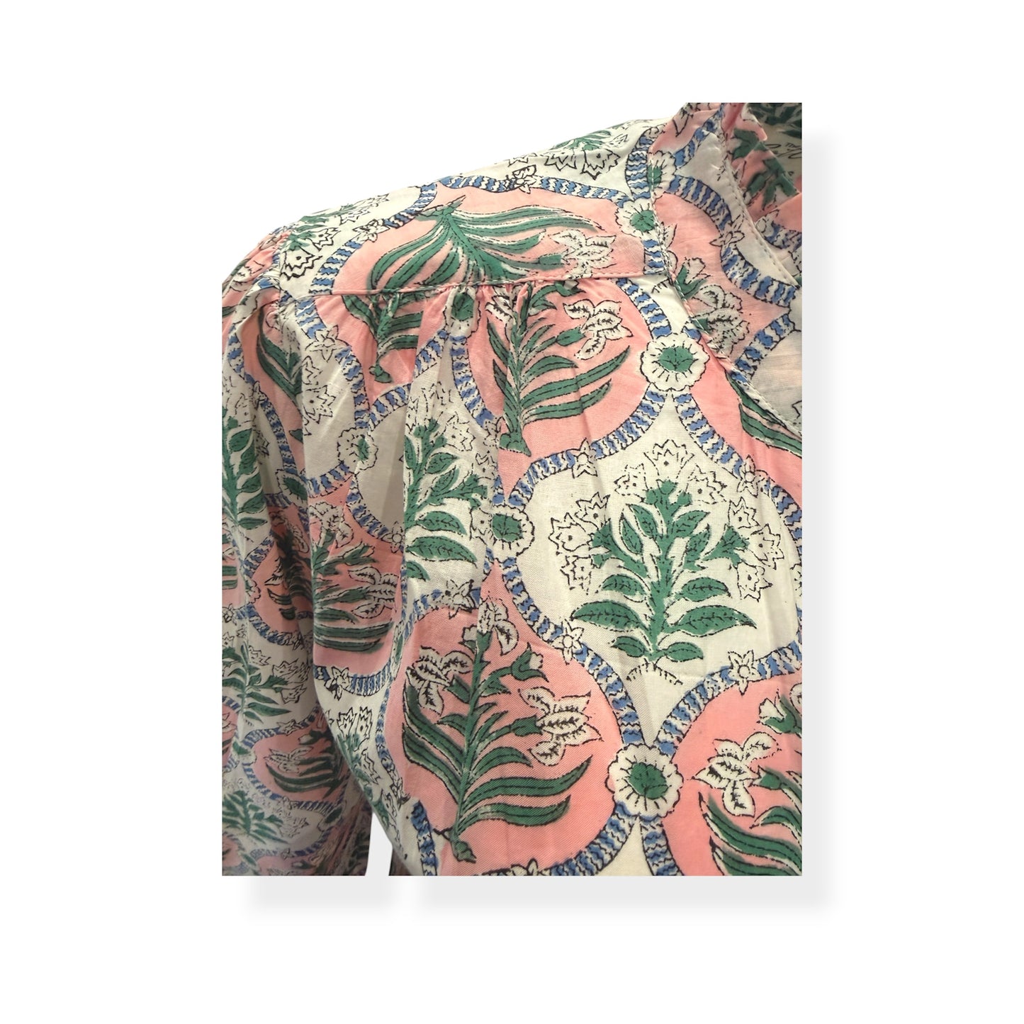 Sage and Blush blooms print top
