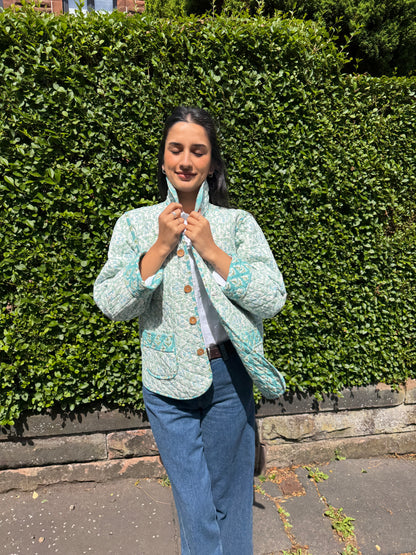 Tiffany Blue Reversible Boxy Jacket