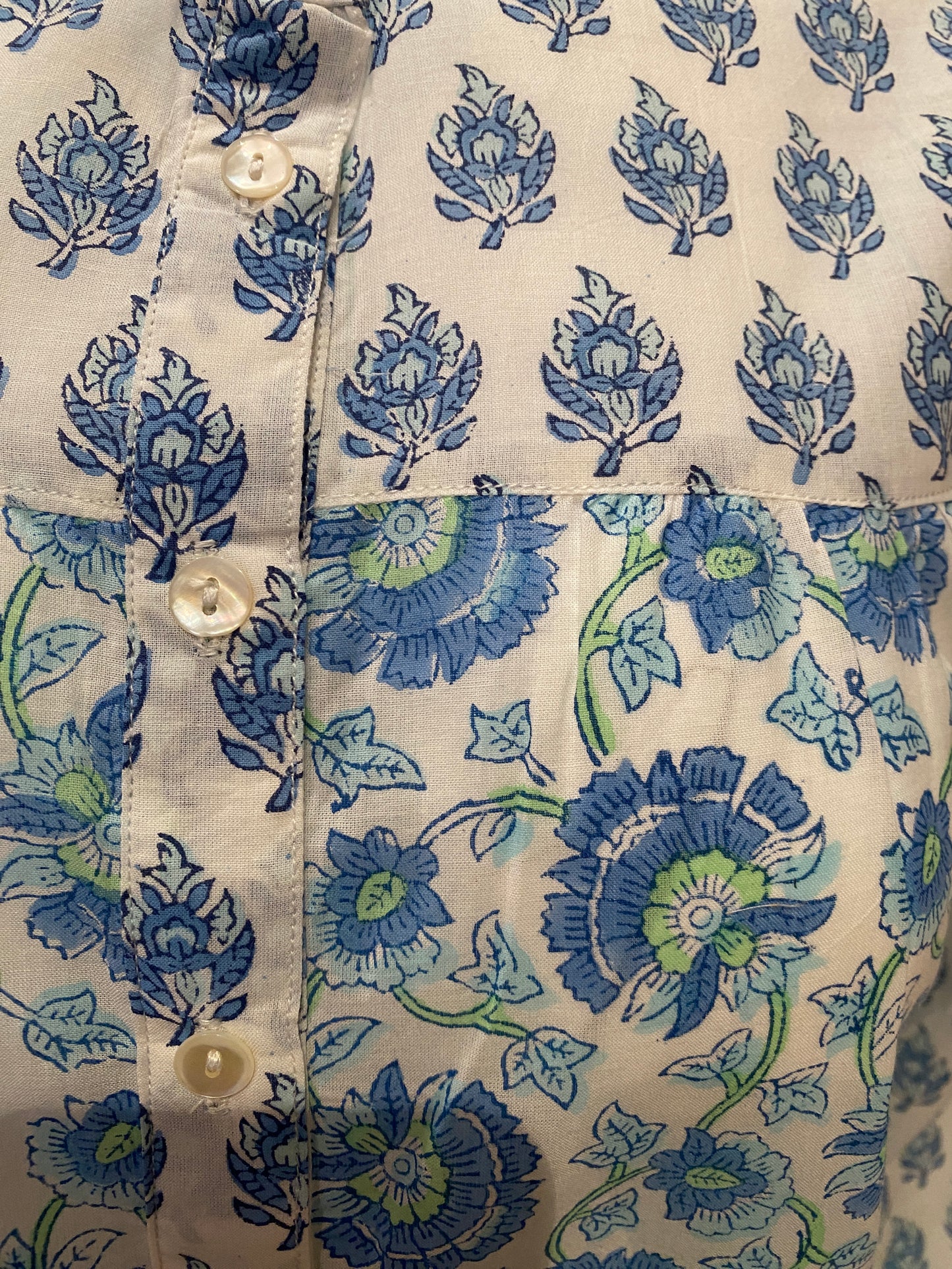 Blue Blooms Print Top