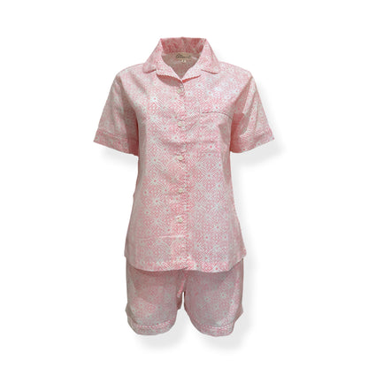 Pink Chint print shorts set