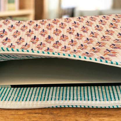 Pink & Blue Booti Quilted Laptop Sleeve