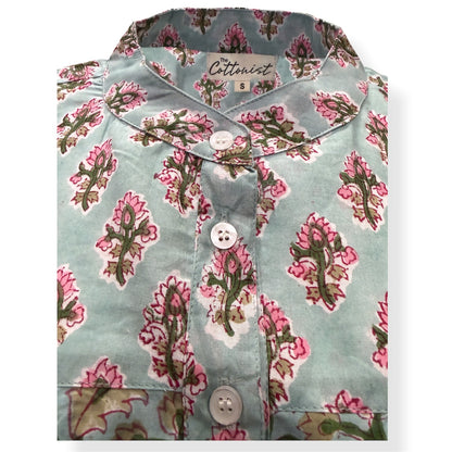 Duck-egg bloom Print Top