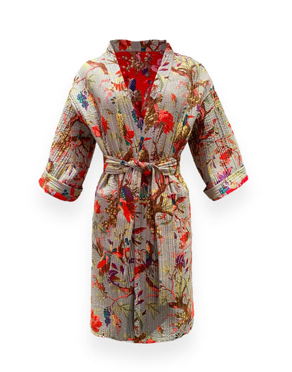 Laal bagh Reversible Quilted Kimono robe