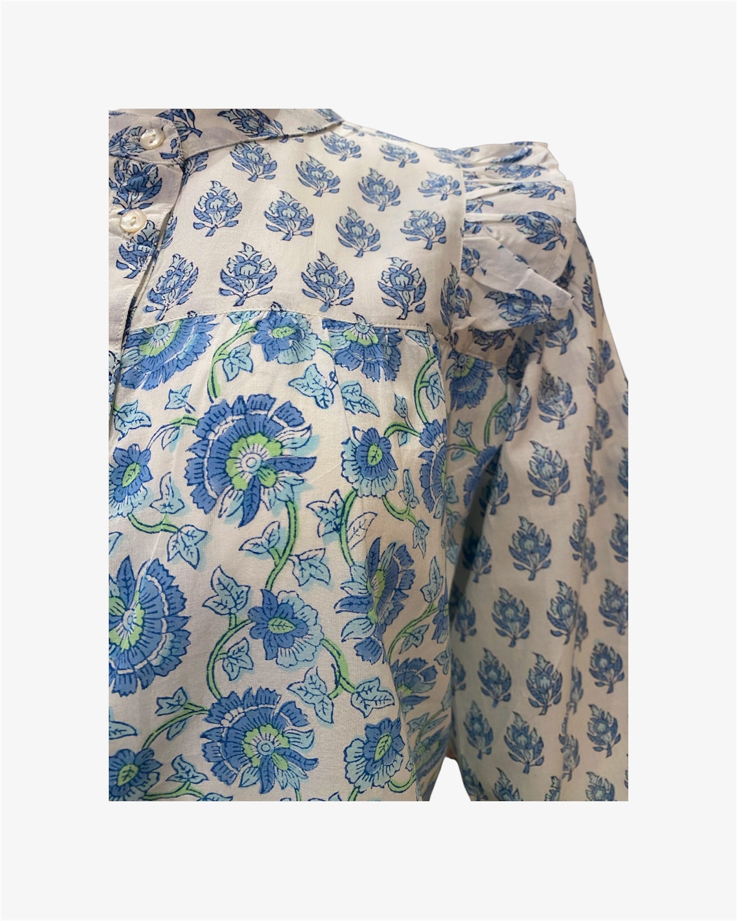 Blue Blooms Print Top