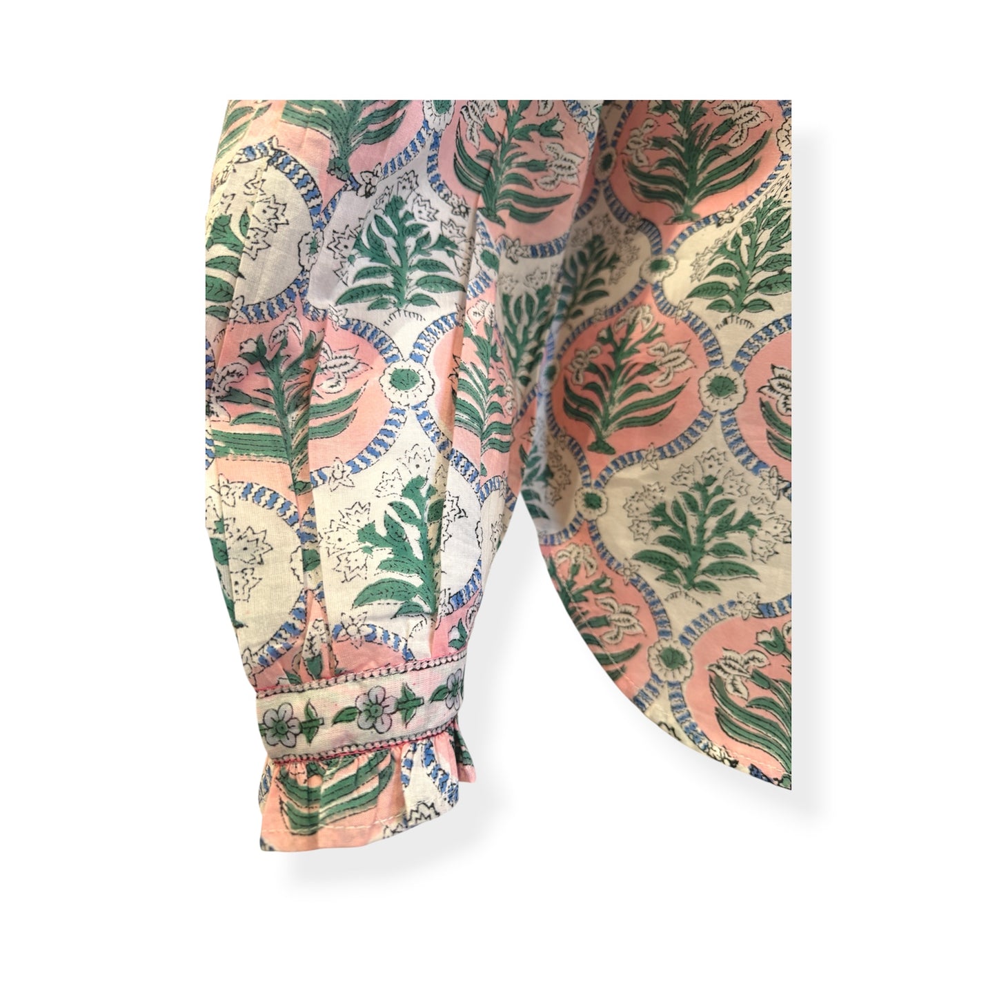Sage and Blush blooms print top