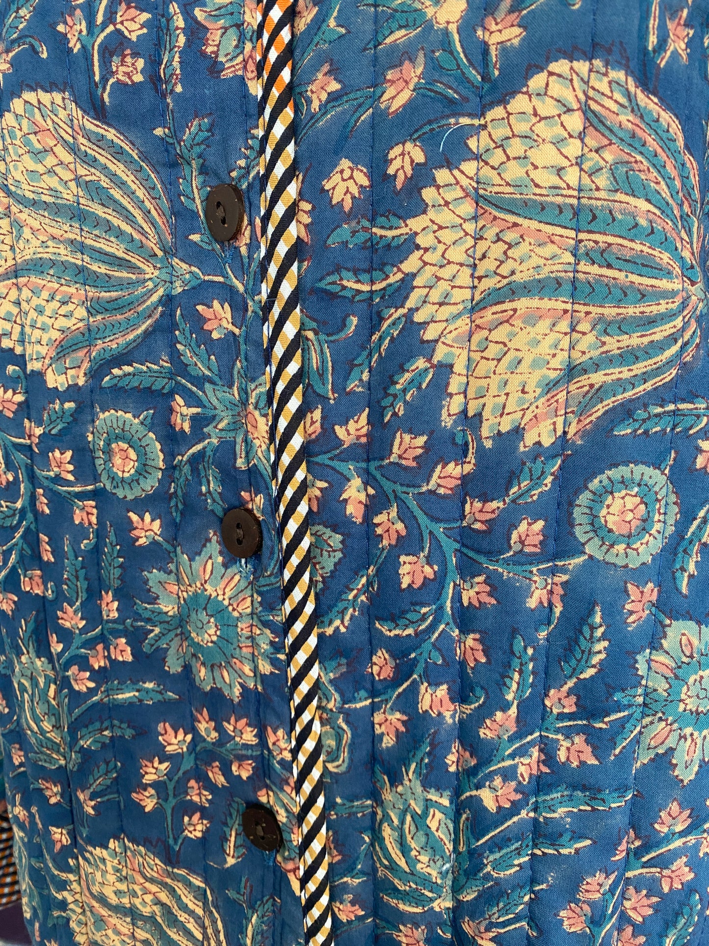 Inky Blue Flora Quilted Jacket