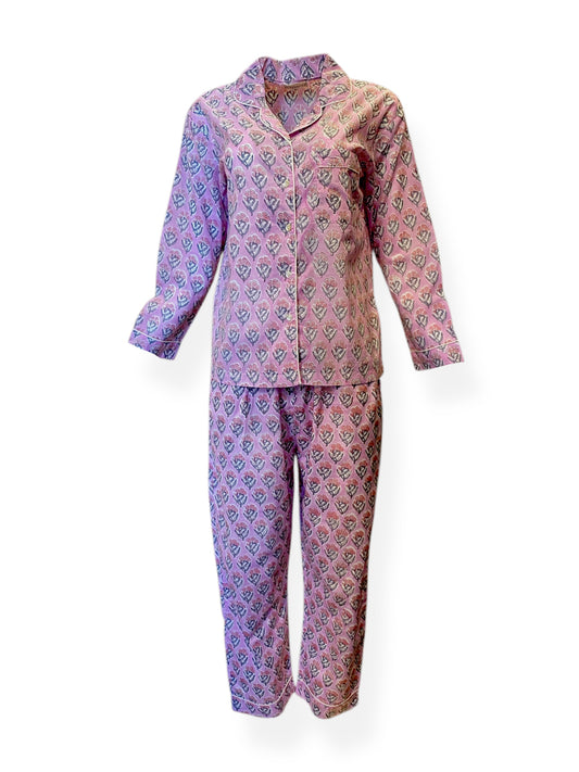 Pretty Pink Booti handblock print Pyjama set