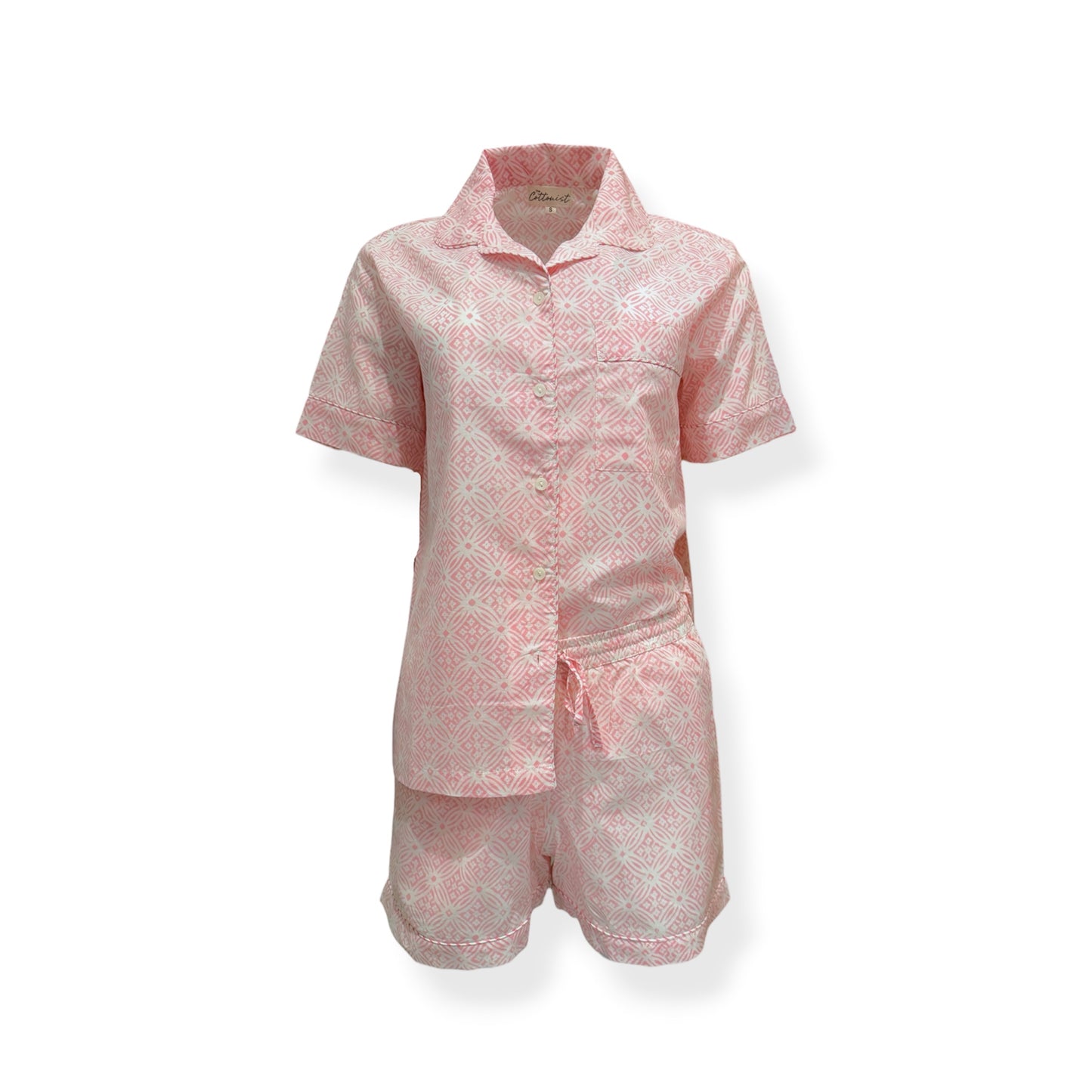 Pink Chint print shorts set