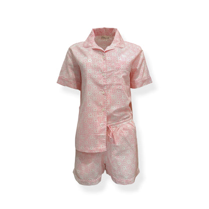 Pink Chint print shorts set