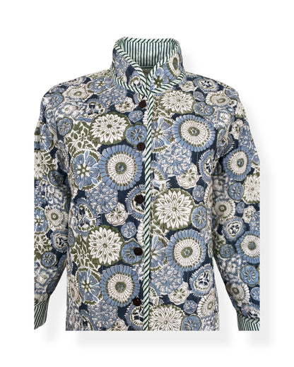 Blue Daisies Flora Quilted Jacket