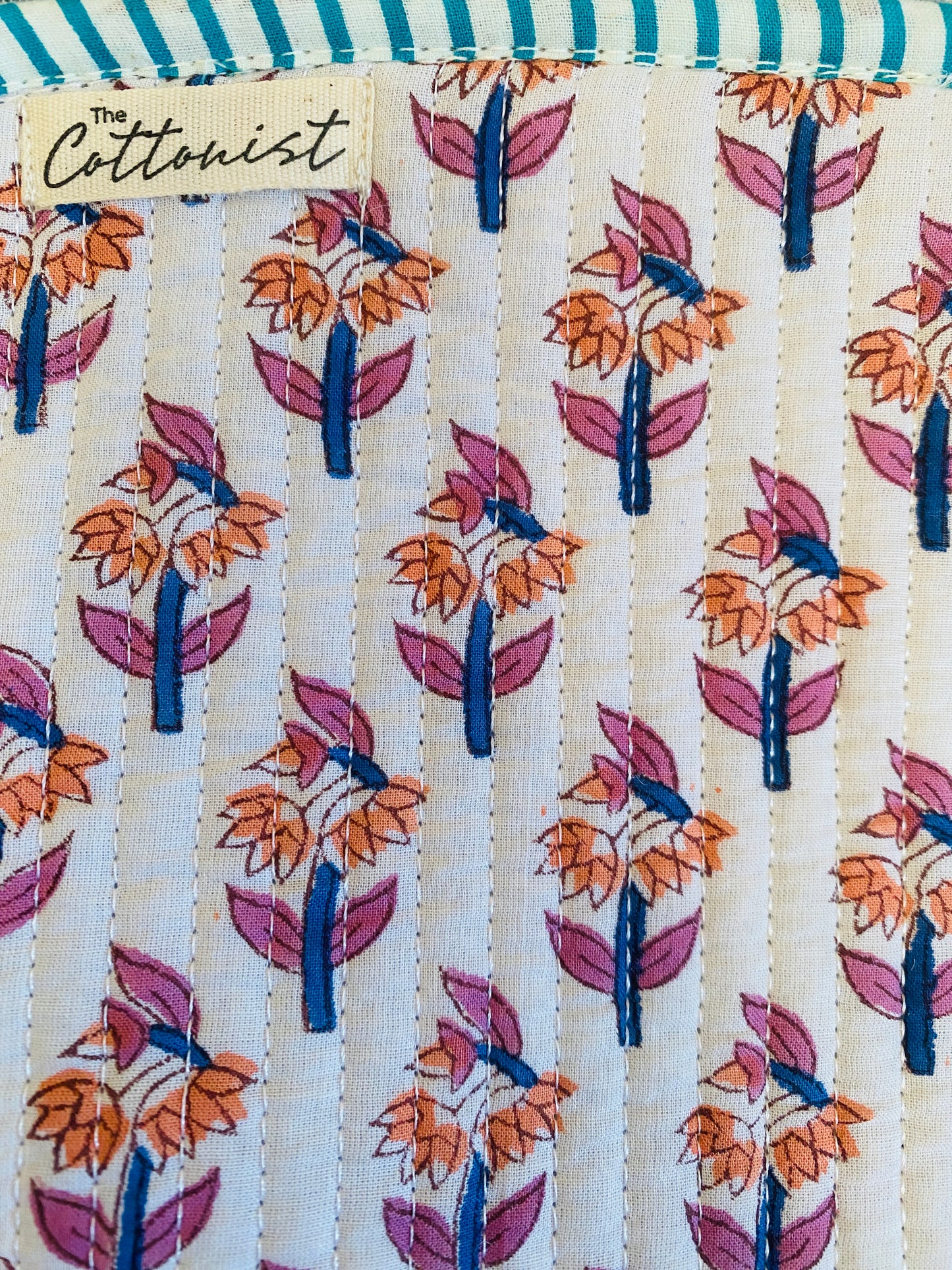 Pink & Blue Booti Quilted Laptop Sleeve