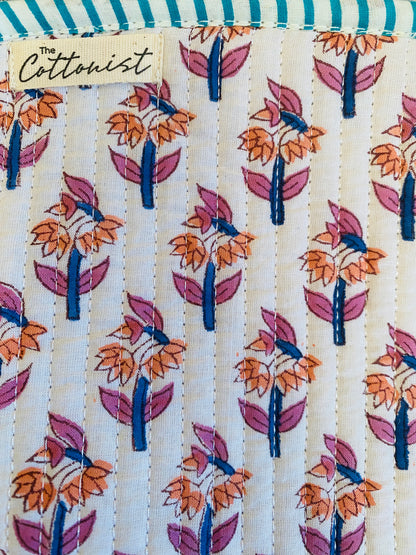 Pink & Blue Booti Quilted Laptop Sleeve