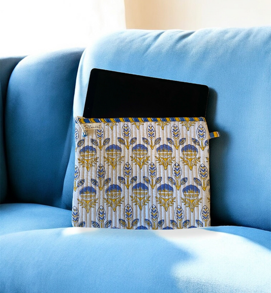 Yellow & Blue Booti Tablet Quilted Sleeve