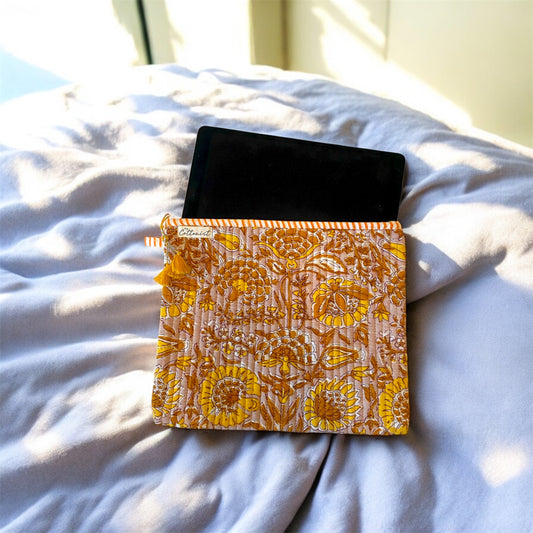 Mustard vines Tablet Quilted Sleeve