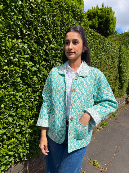 Tiffany Blue Reversible Boxy Jacket