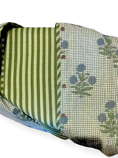 Forest Green Check Flora Quilted Jacket