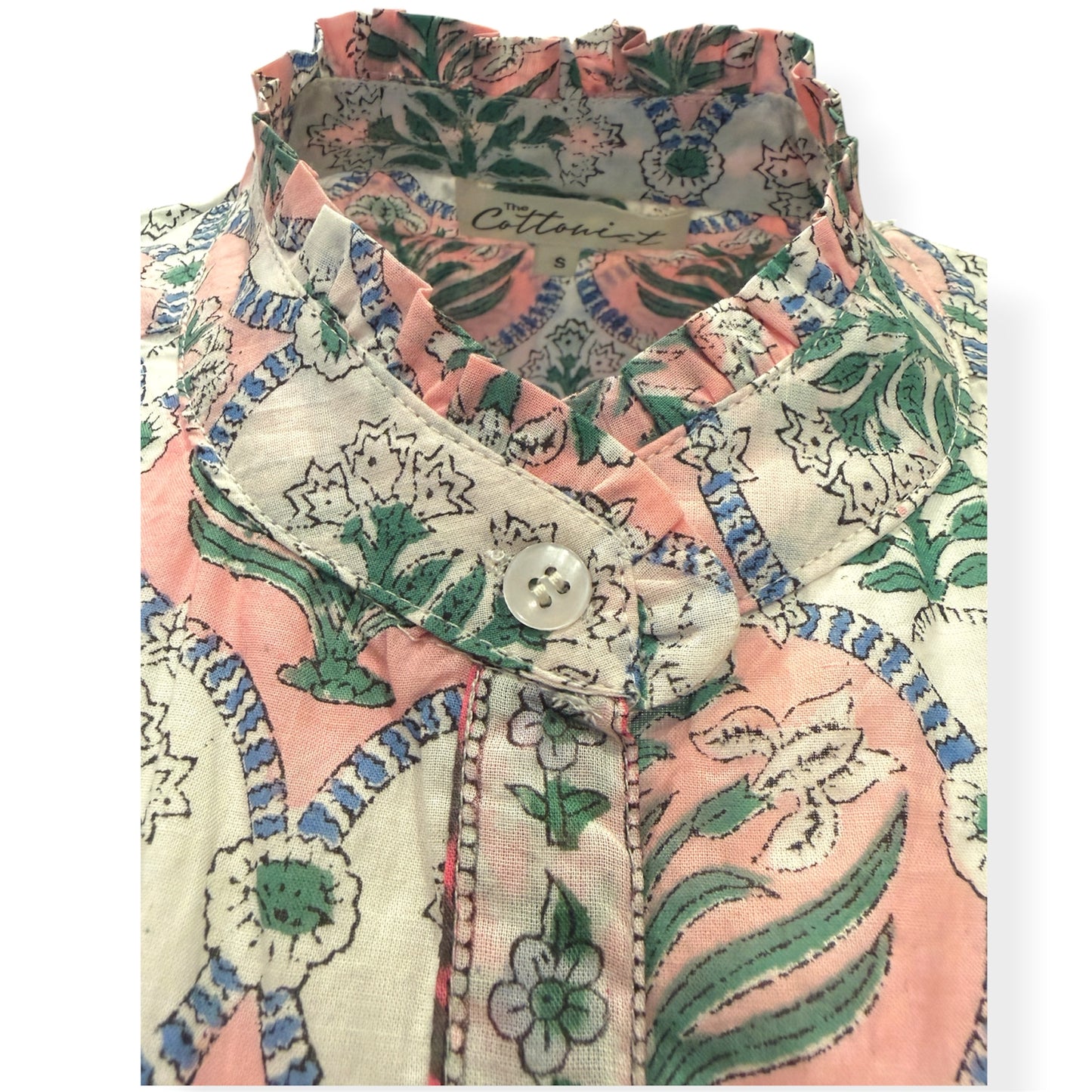 Sage and Blush blooms print top