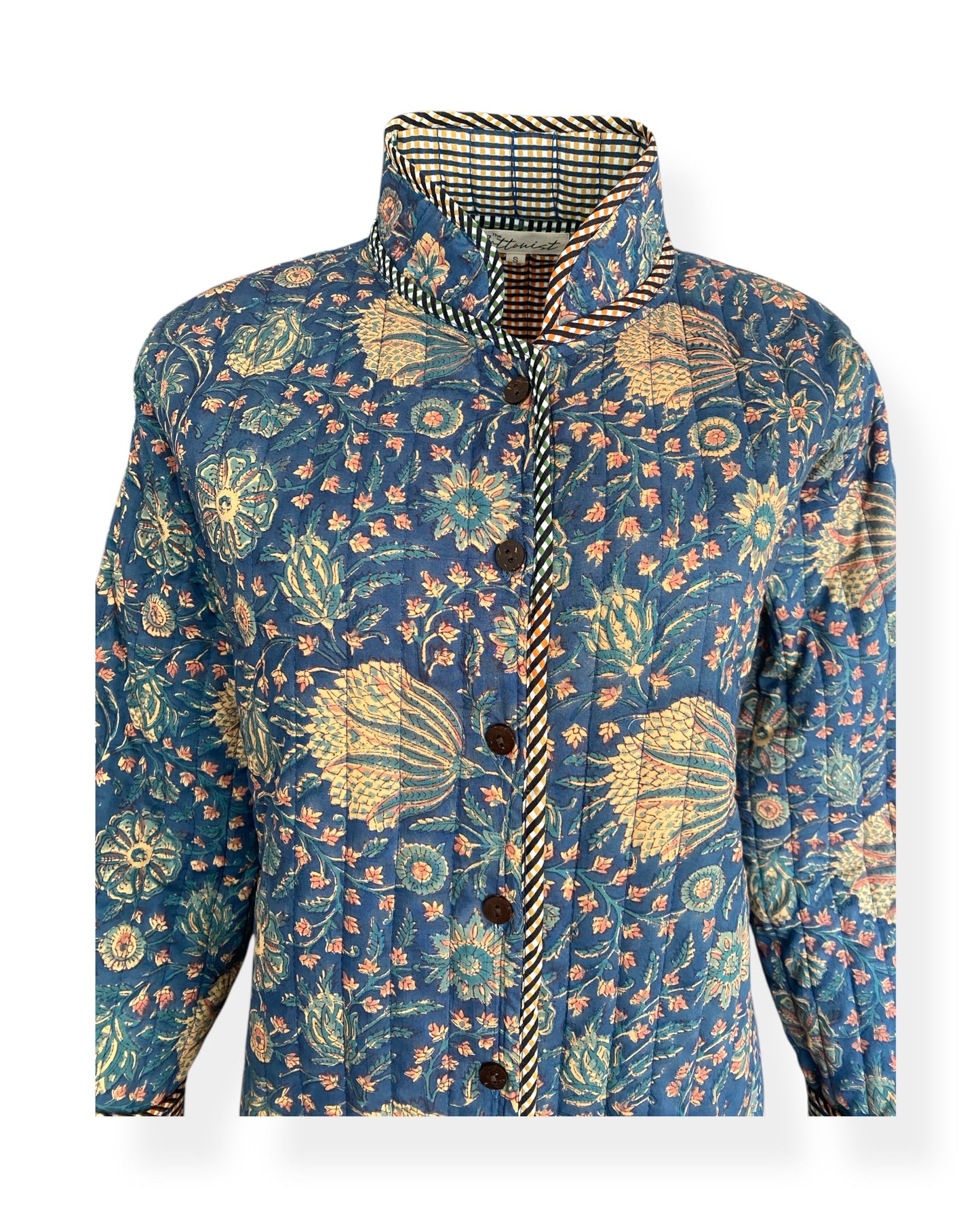 Inky Blue Flora Quilted Jacket
