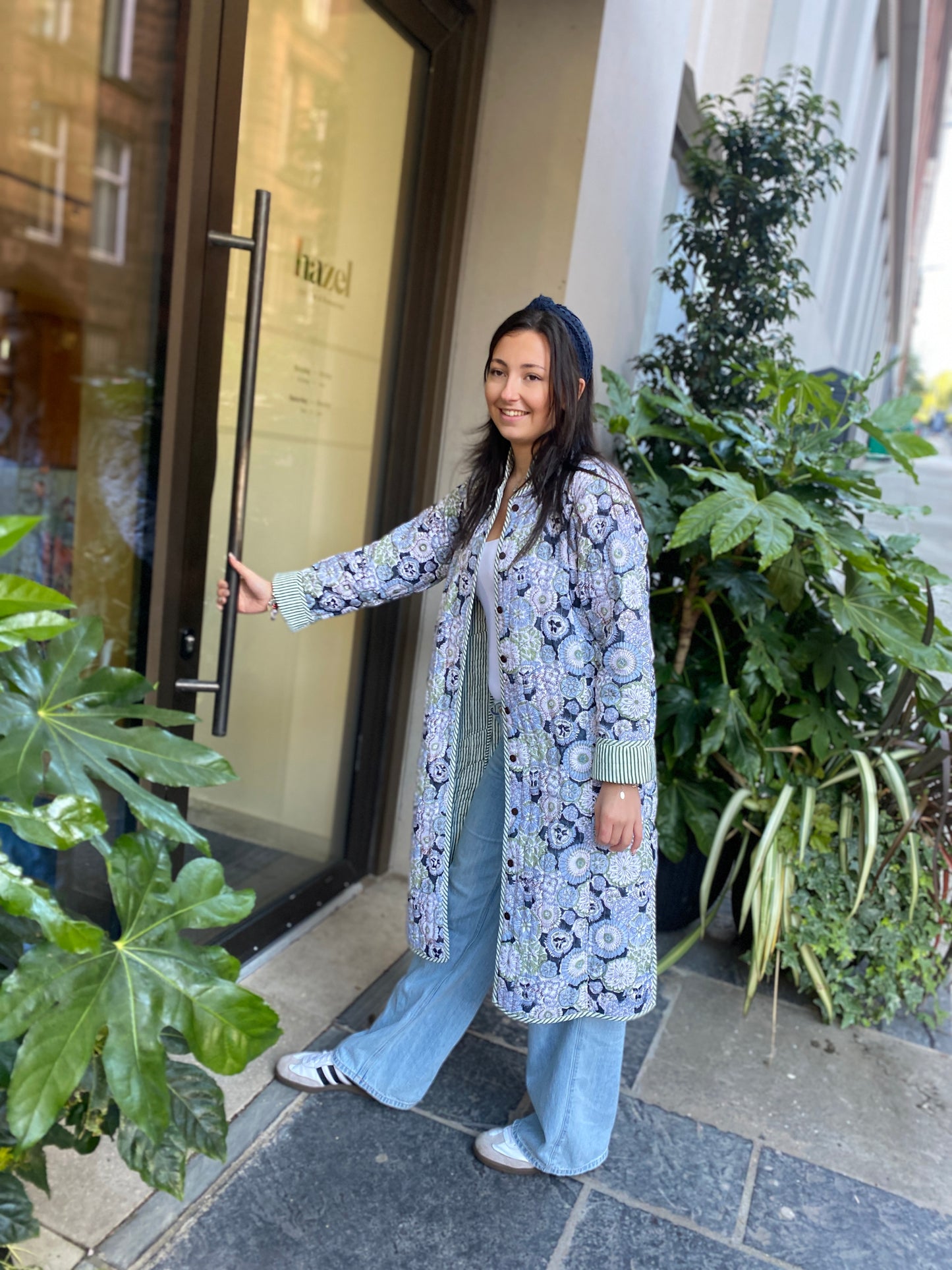 Blue Daisies Flora Quilted Jacket