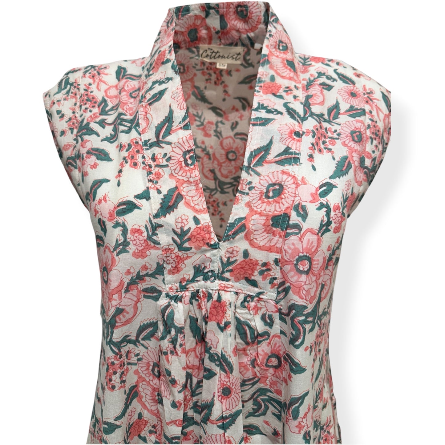 Soft Coral Sage Florals print nightdress