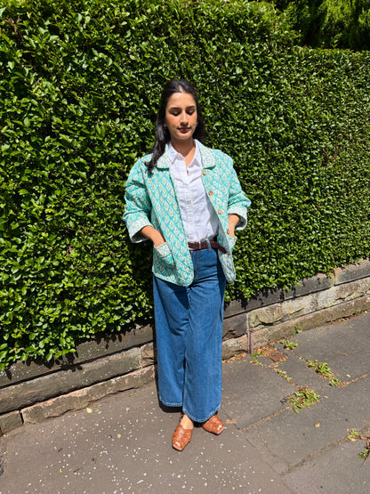 Tiffany Blue Reversible Boxy Jacket