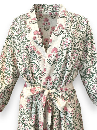 Summer Florals Reversible Cotton Robe/Kaftan