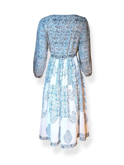 Blue Blossom Midi Dress