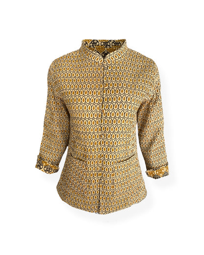 Autumn patti(Leaves) print Reversible jacket