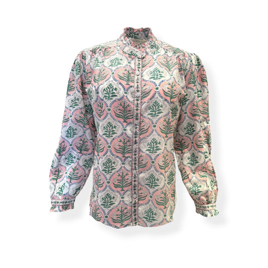 Sage and Blush blooms print top