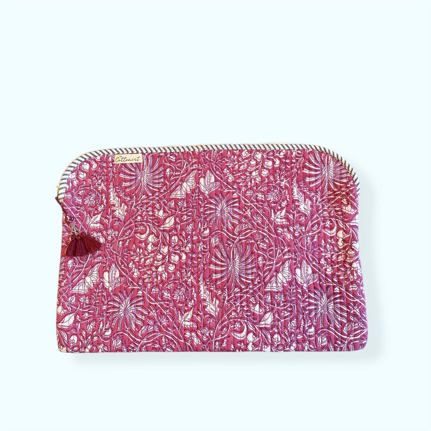 Berry Pink Jaal Quilted Laptop Sleeve