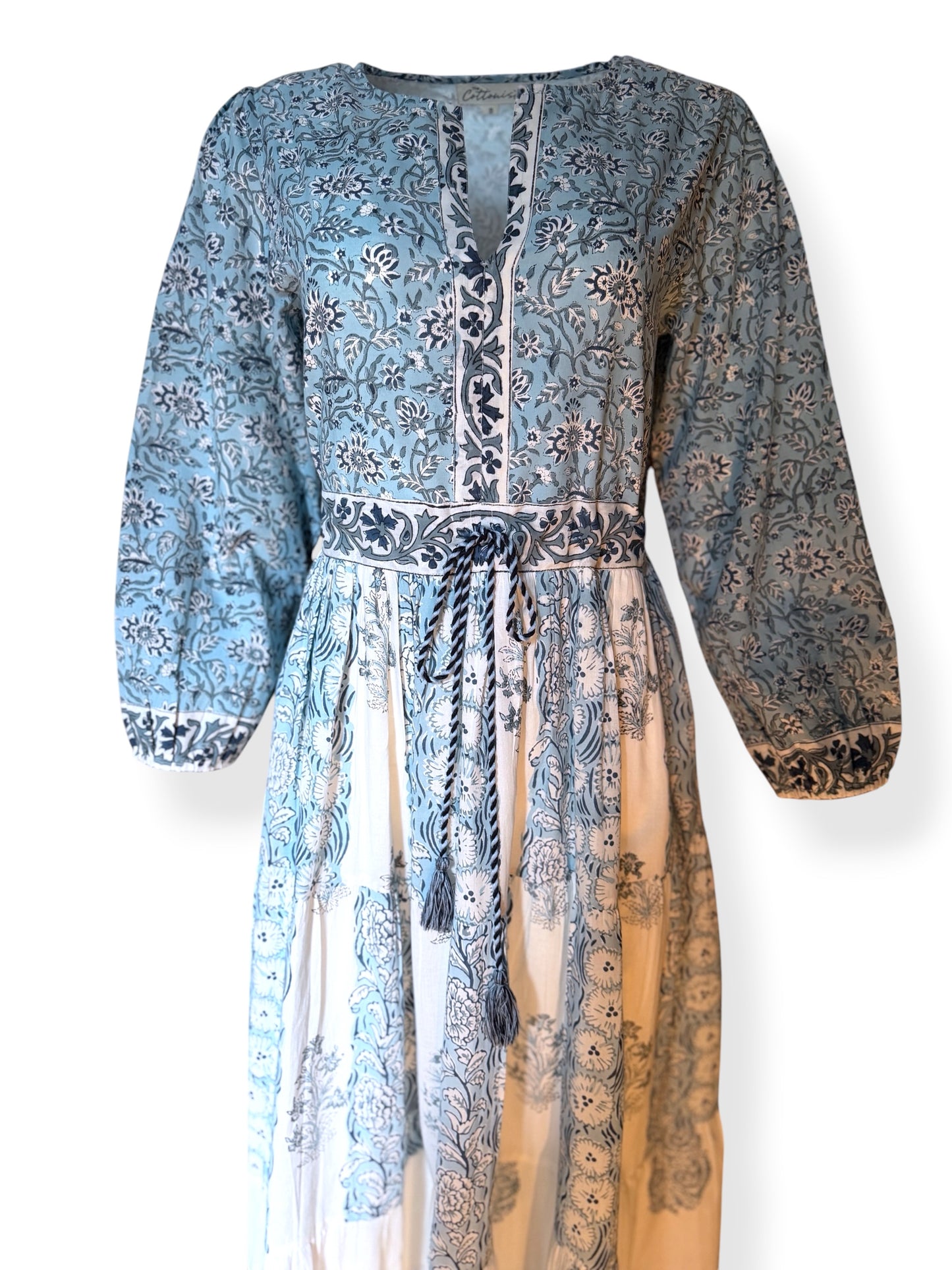 Blue Blossom Midi Dress