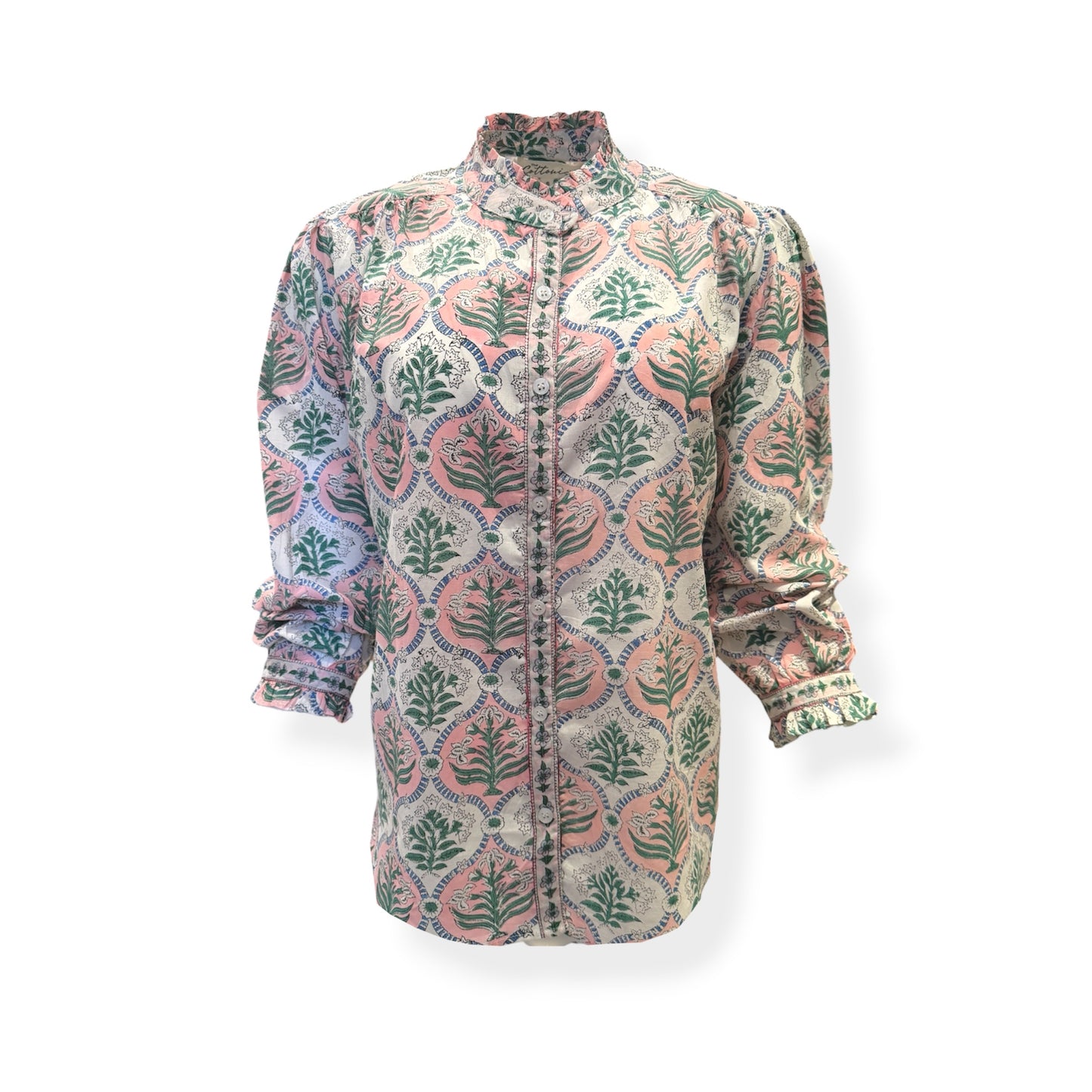 Sage and Blush blooms print top