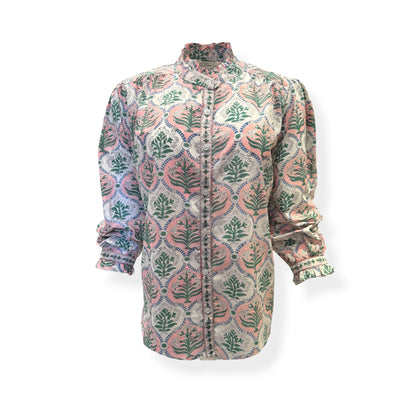 Sage and Blush blooms print top