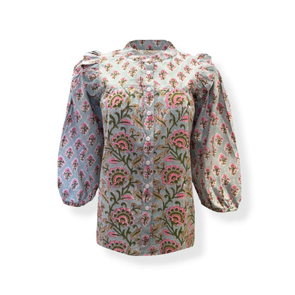 Duck-egg bloom Print Top