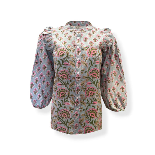 Duck-egg bloom Print Top