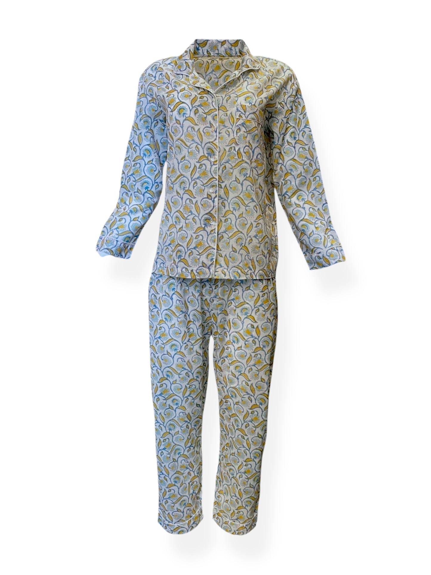 Lemonleaf handblock print Pyjama set