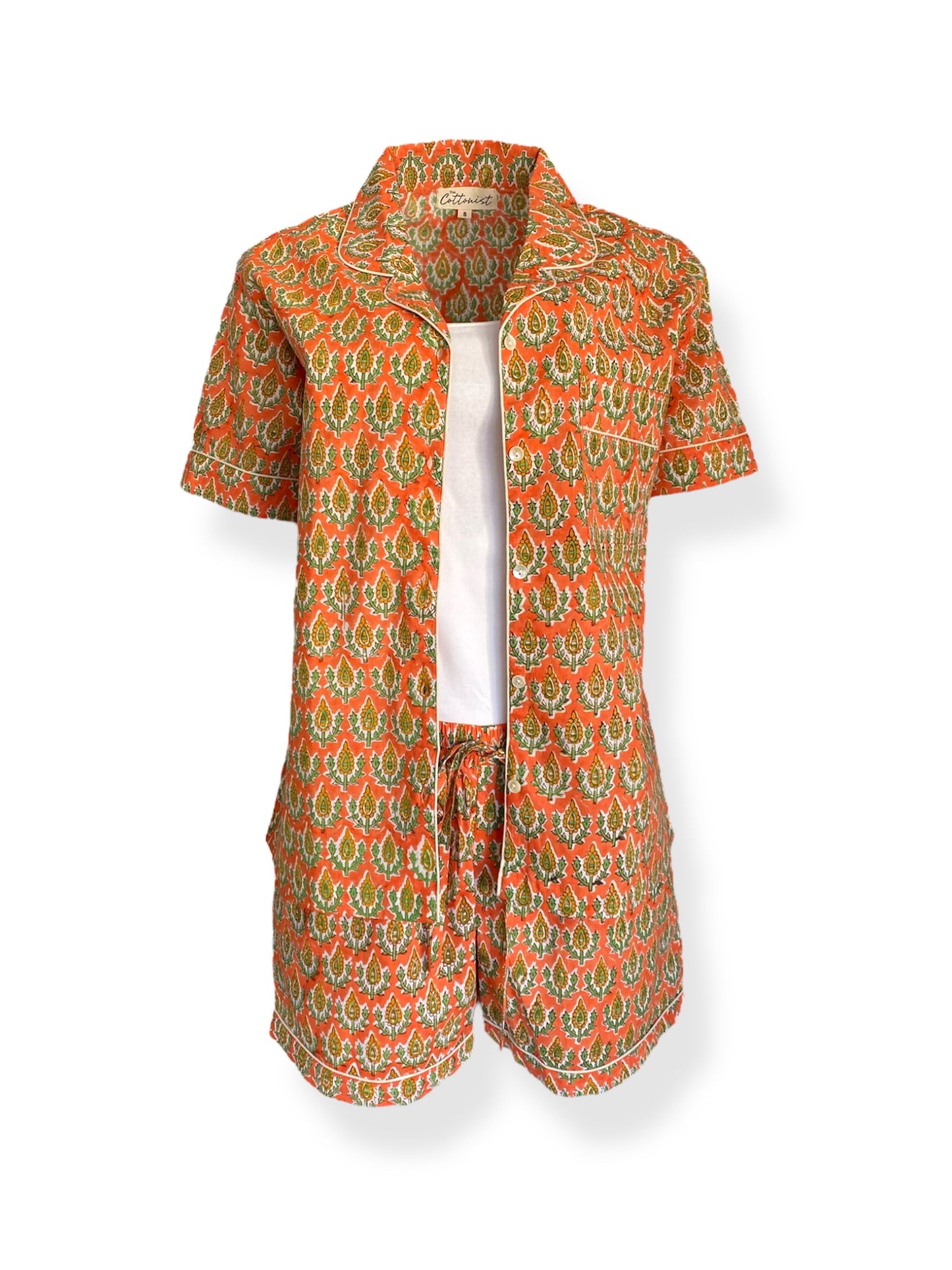 Tangerine & Green booti Shorts set