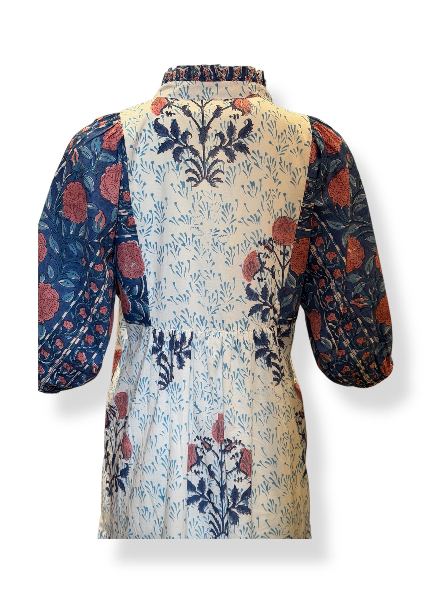 Indigo Garden Floral Midi Dress