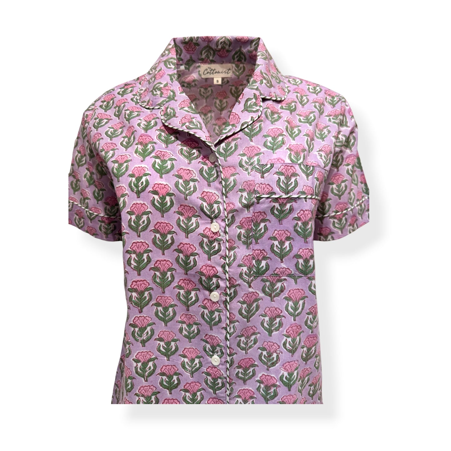 Lilac Rosebuds print shorts set