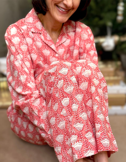 Coral Blooms print Pyjama set