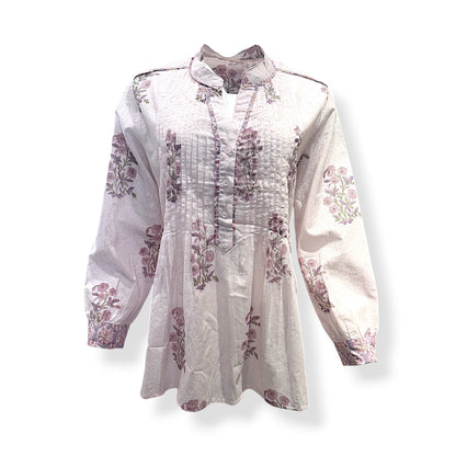 Lilac Boota Pintuck Top