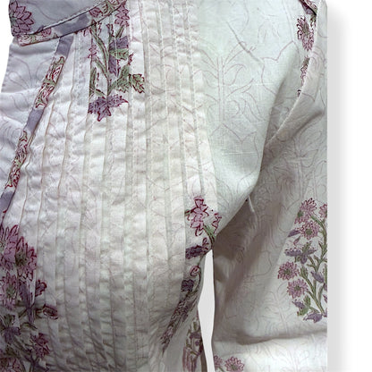 Lilac Boota Pintuck Top